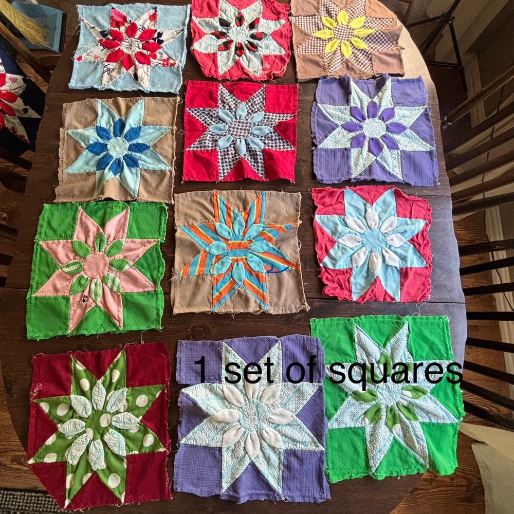 Handmade Patchwork Quilt Squares - Multicolor Set